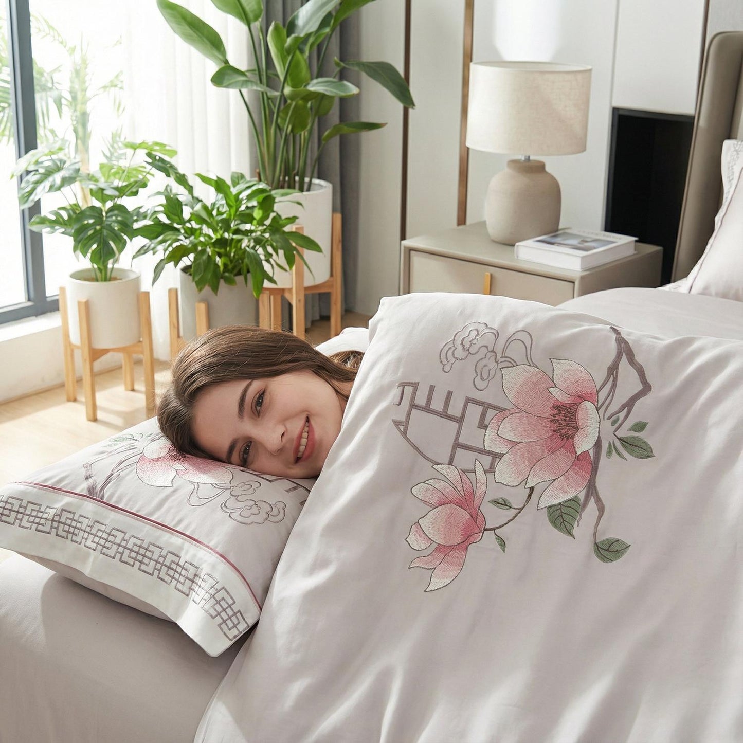 Luxury Bedding Set With Beautiful Embroidery Design