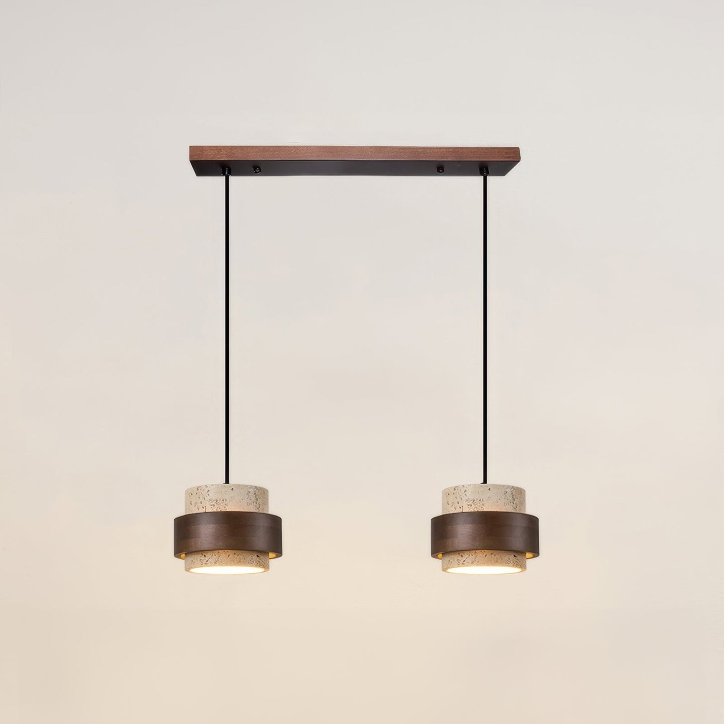 Natural Stone Wooden Island Pendant Lighting