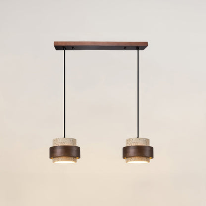 Natural Stone Wooden Island Pendant Lighting