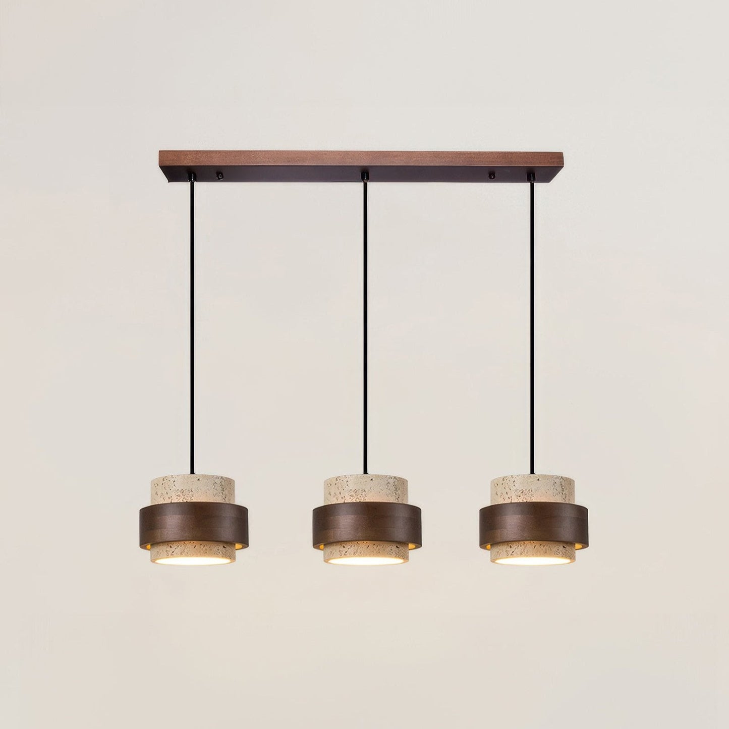 Natural Stone Wooden Island Pendant Lighting