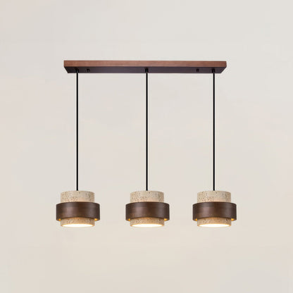 Natural Stone Wooden Island Pendant Lighting
