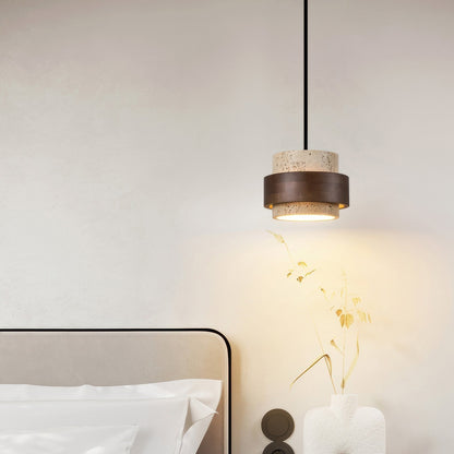 Natural Stone Wooden Island Pendant Lighting
