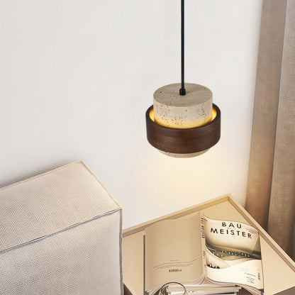 Natural Stone Wooden Island Pendant Lighting