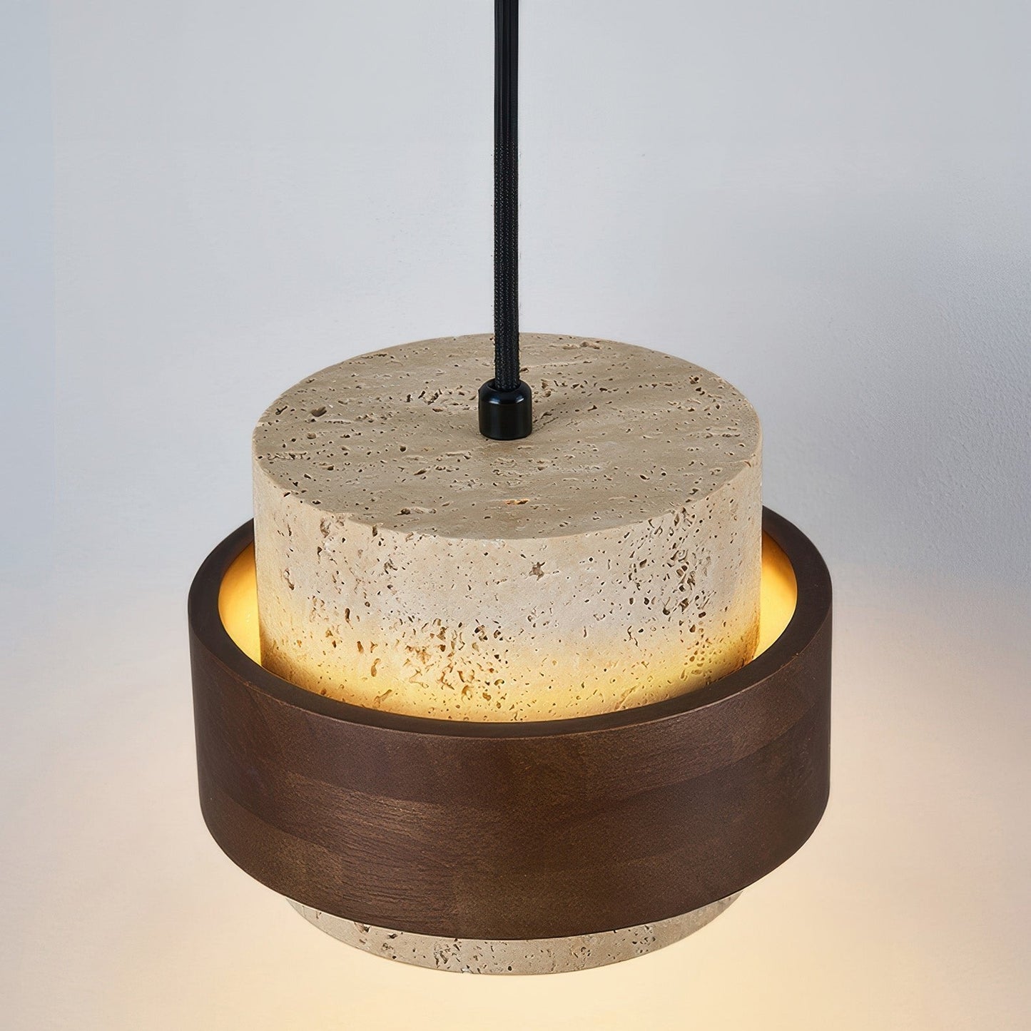 Natural Stone Wooden Island Pendant Lighting