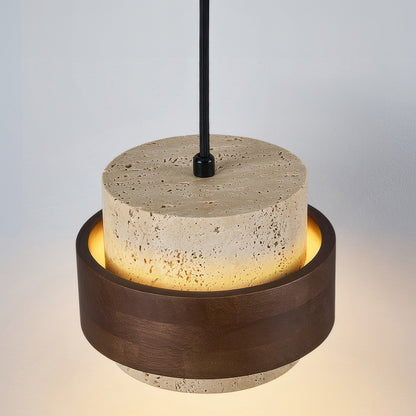 Natural Stone Wooden Island Pendant Lighting