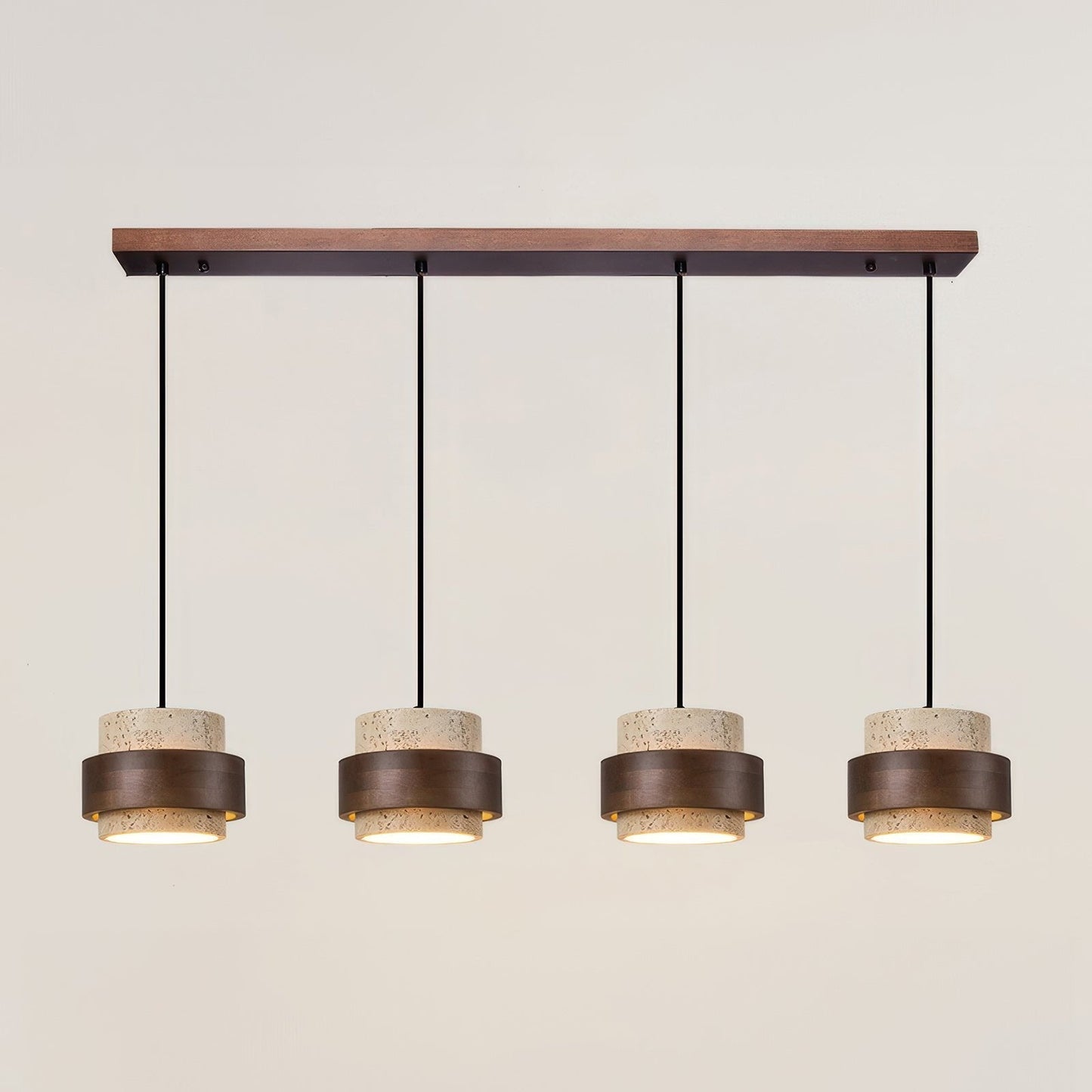 Natural Stone Wooden Island Pendant Lighting