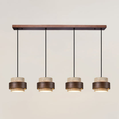 Natural Stone Wooden Island Pendant Lighting