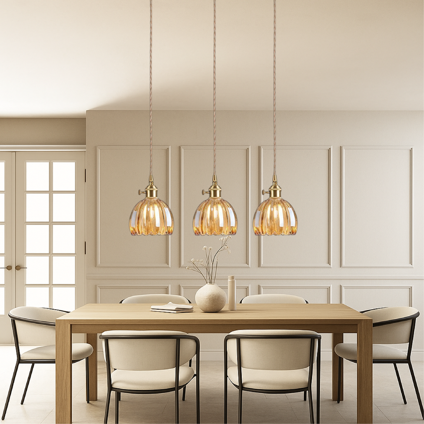 Aeruna | Vintage Japanese Glass Pendant Lamp for Classic Decor 2