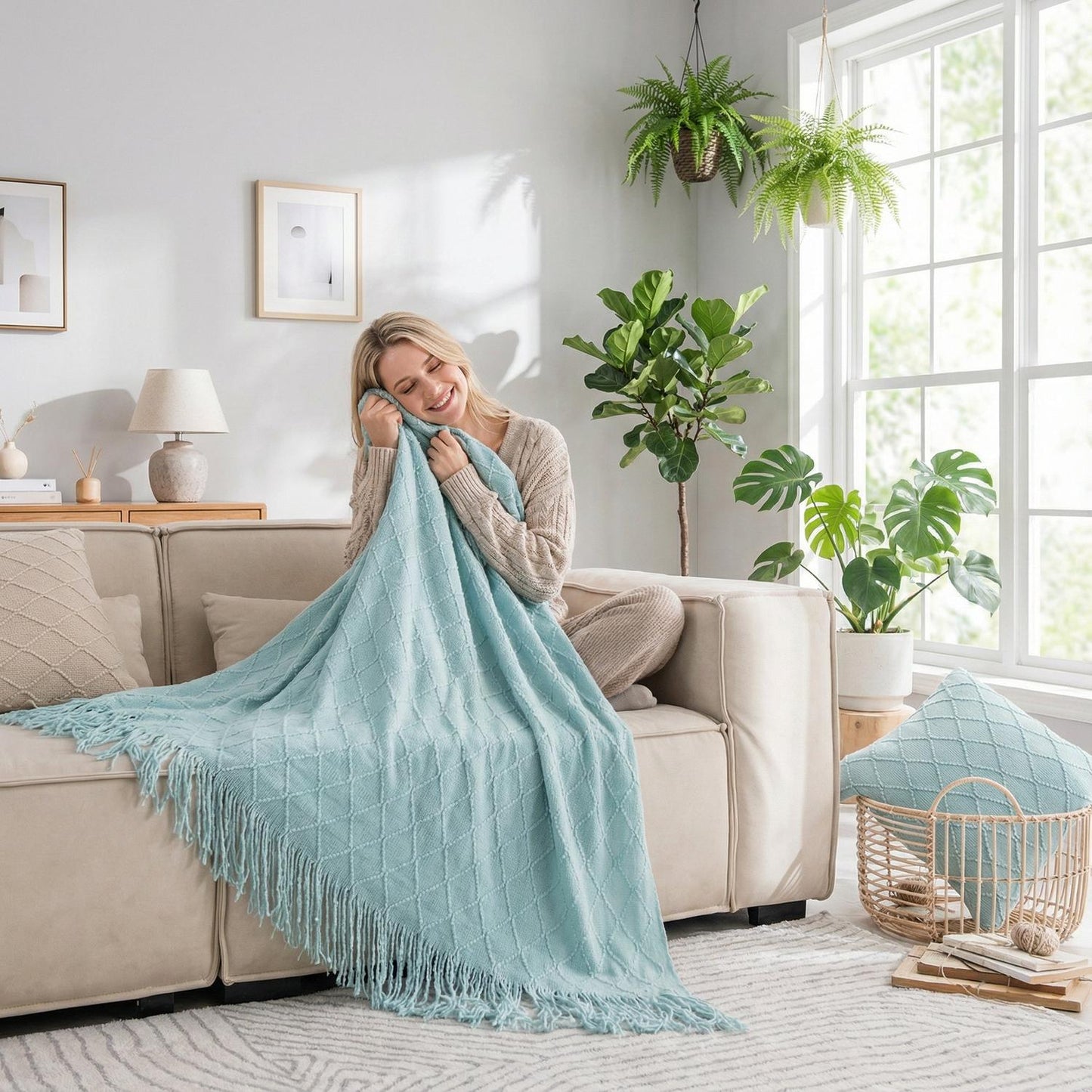 Cozy Plush Throw Blanket For Warm Home Decoration