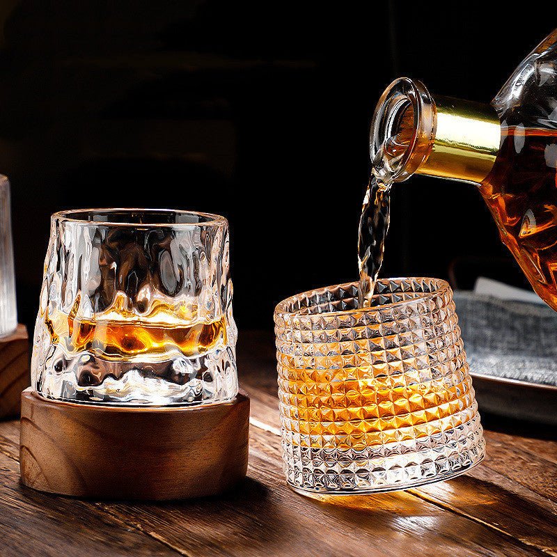 AetherGlass | Elegant Rotating Crystal Whiskey Glass Set for Enhanced Experience 2