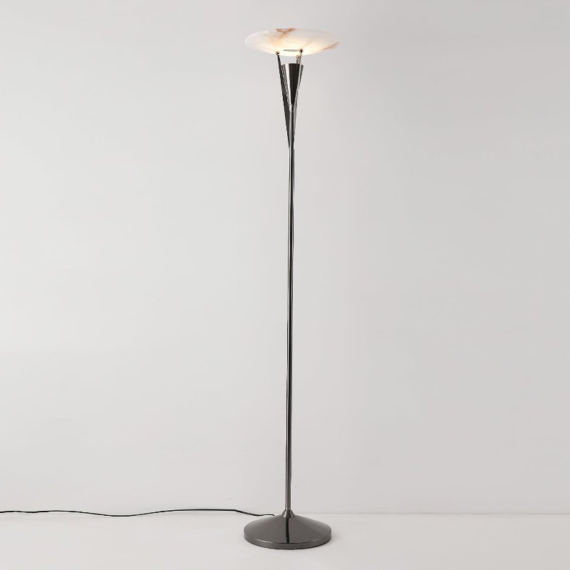 Stylish Floor Lamp with Round Metal Base - Lusomart