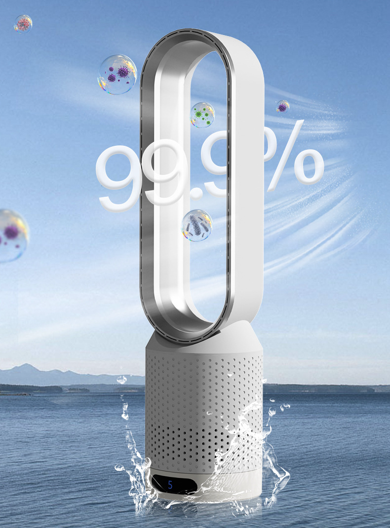 Compact 3-in-1 Air Purifier Tower Fan Cooler