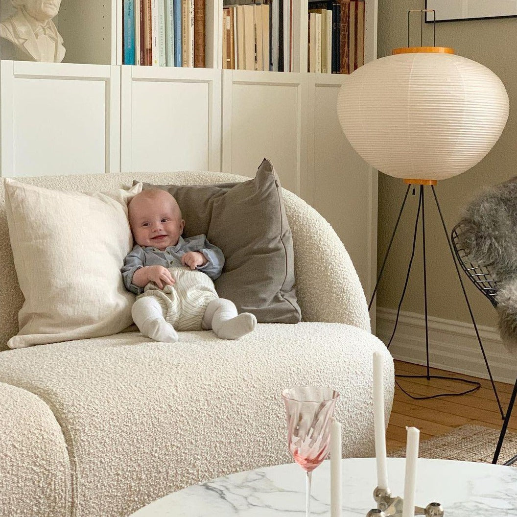 Warm White Paper Floor Lamp with Soft Lighting