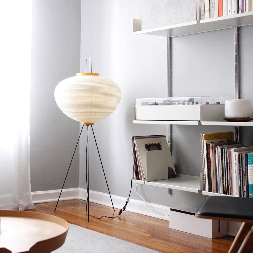 Warm White Paper Floor Lamp with Soft Lighting