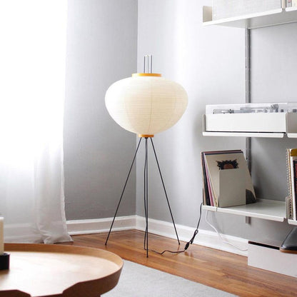 Warm White Paper Floor Lamp with Soft Lighting