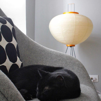 Warm White Paper Floor Lamp with Soft Lighting