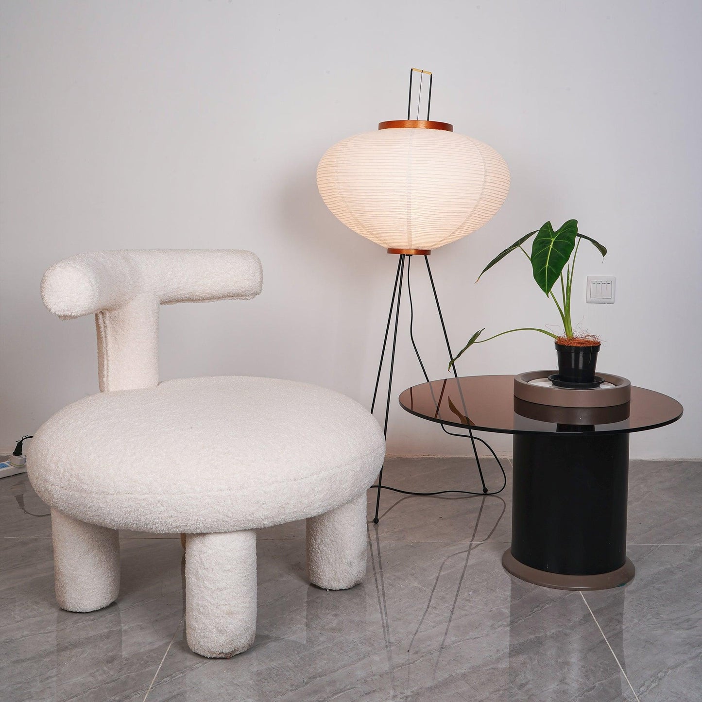 Asian Style Rice Paper Floor Light
