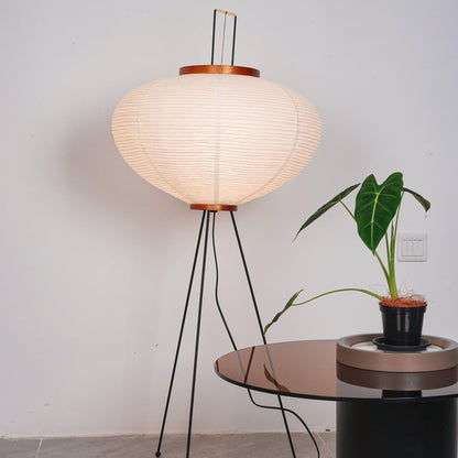 Warm White Paper Floor Lamp with Soft Lighting