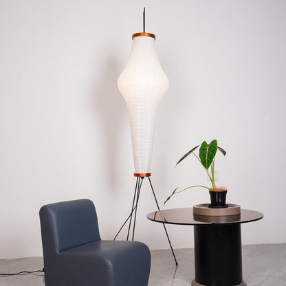 Warm White Paper Floor Lamp with Soft Lighting
