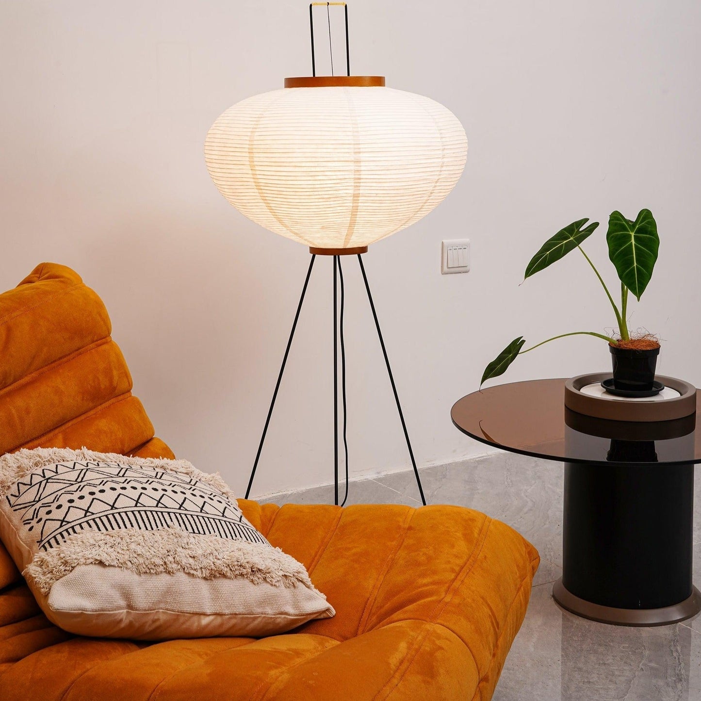 Asian Style Rice Paper Floor Light