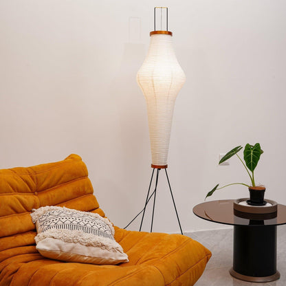 Warm White Paper Floor Lamp with Soft Lighting