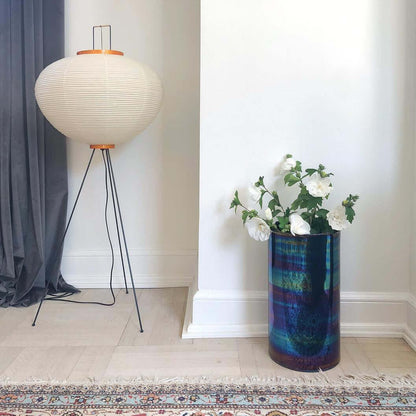 Warm White Paper Floor Lamp with Soft Lighting