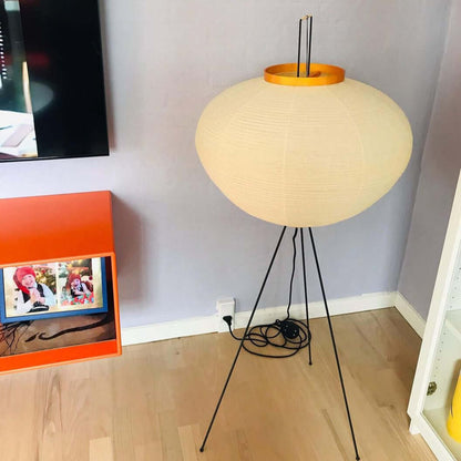 Warm White Paper Floor Lamp with Soft Lighting