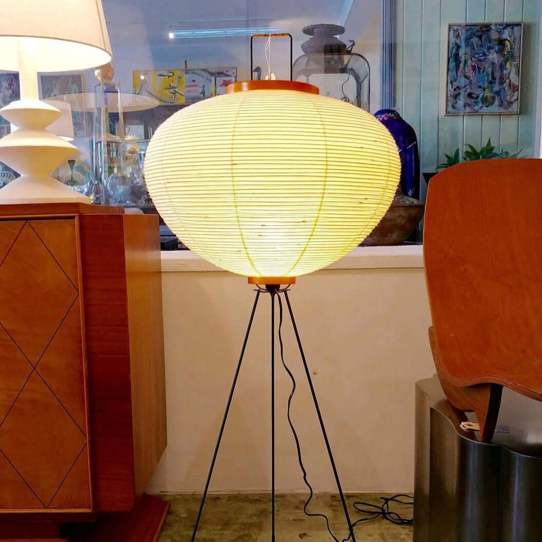 Warm White Paper Floor Lamp with Soft Lighting