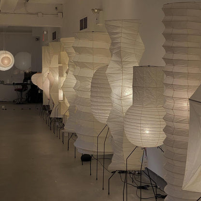 Warm White Paper Floor Lamp with Soft Lighting