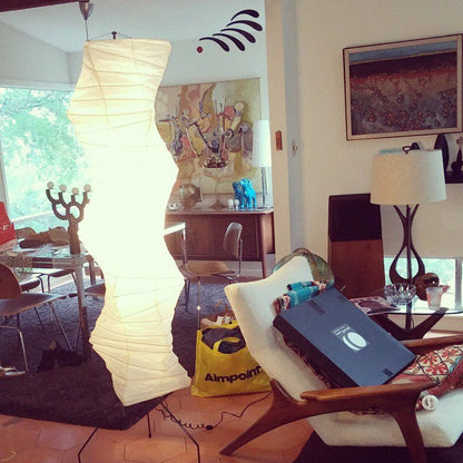 Warm White Paper Floor Lamp with Soft Lighting
