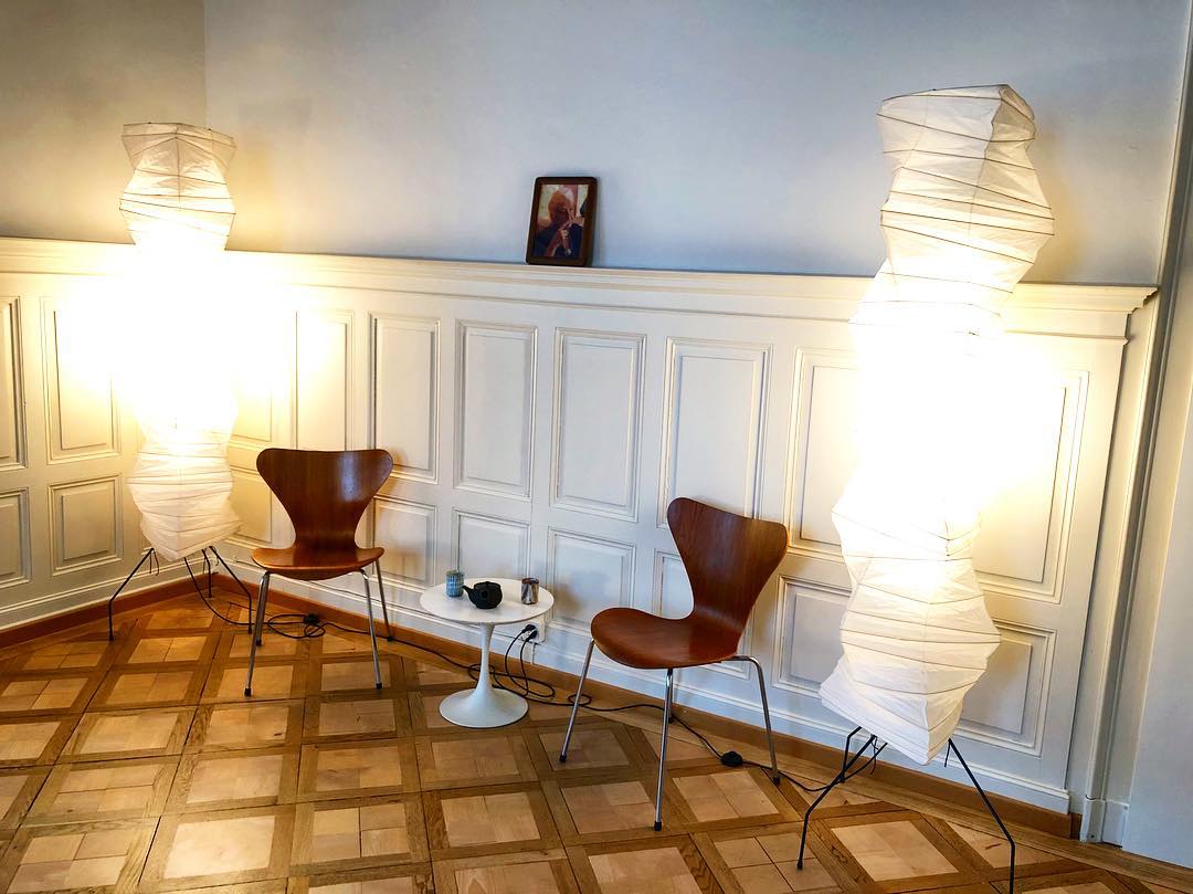 Warm White Paper Floor Lamp with Soft Lighting