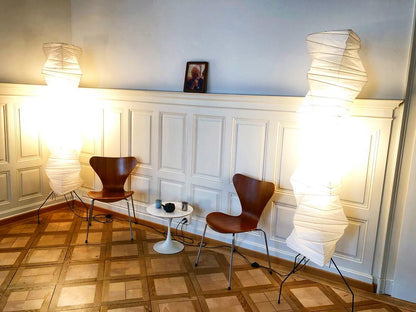 Warm White Paper Floor Lamp with Soft Lighting