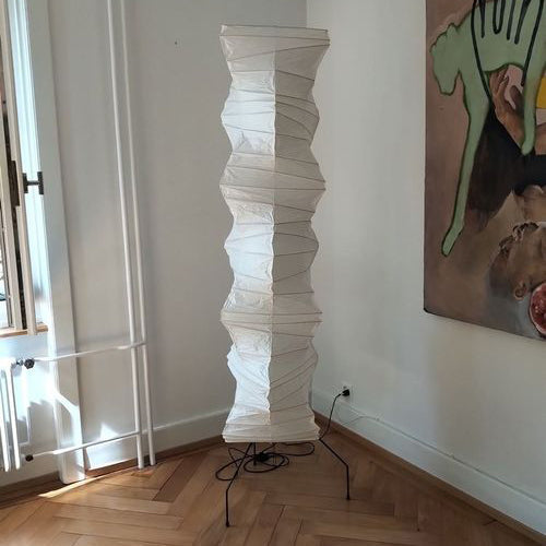 Warm White Paper Floor Lamp with Soft Lighting