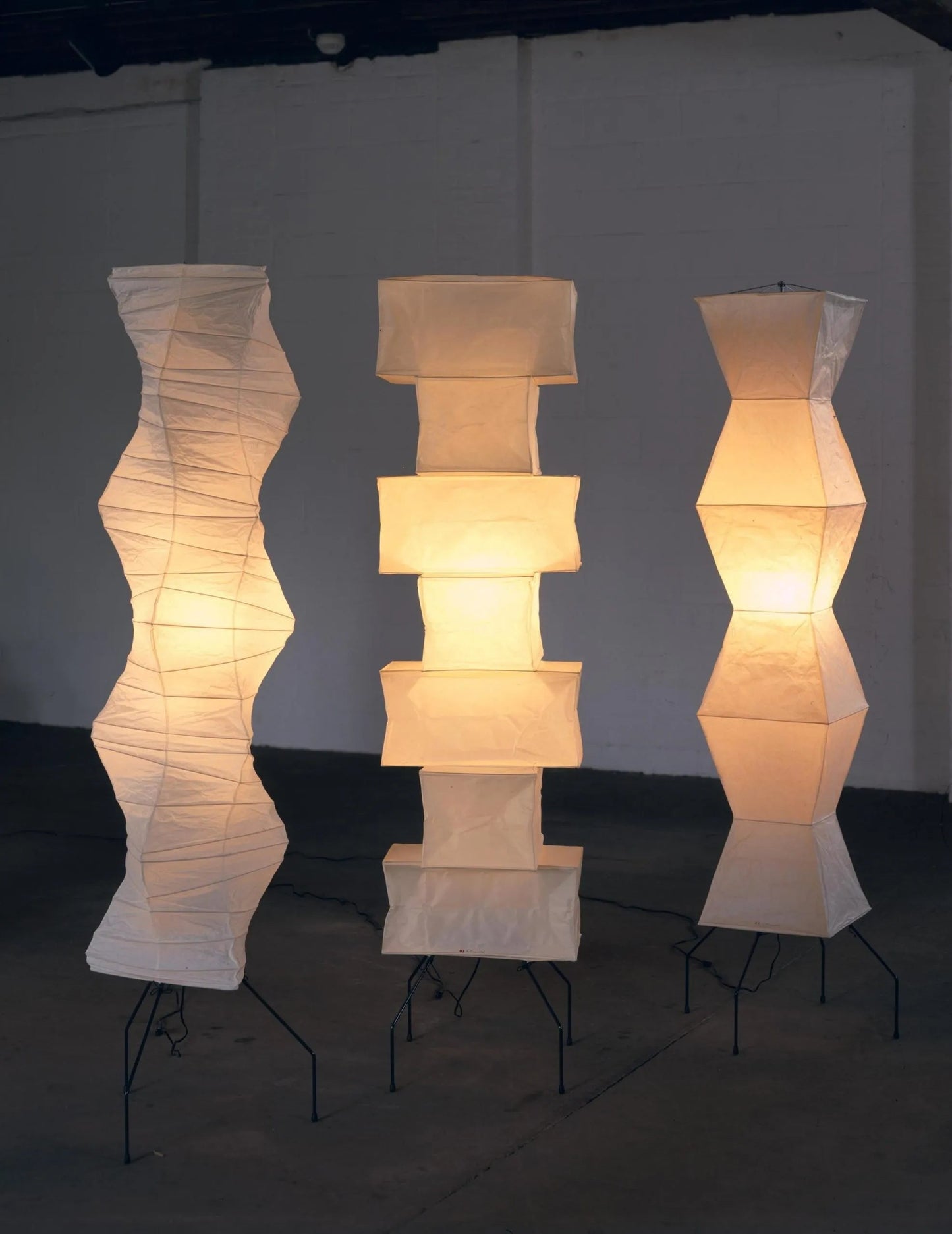 Warm White Paper Floor Lamp with Soft Lighting