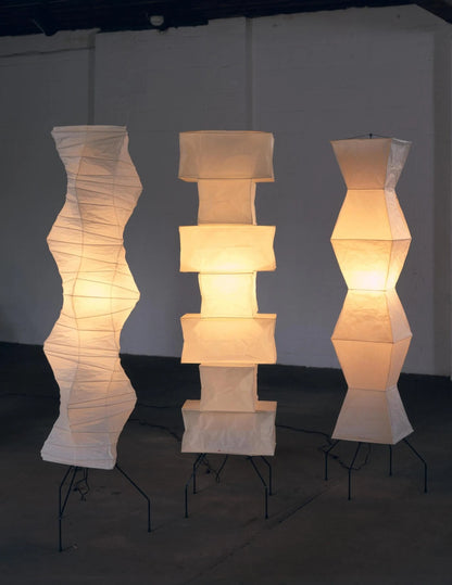 Warm White Paper Floor Lamp with Soft Lighting