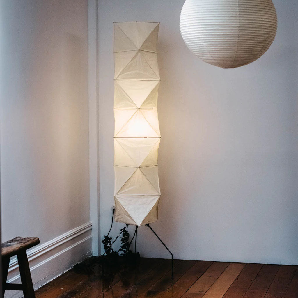 Warm White Paper Floor Lamp with Soft Lighting