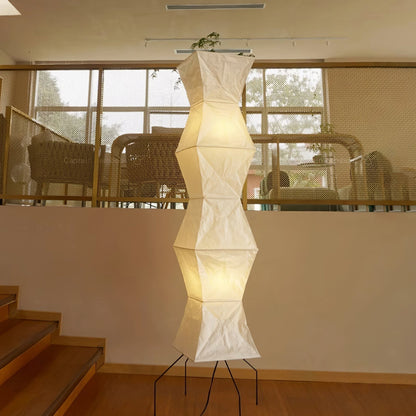 Warm White Paper Floor Lamp with Soft Lighting