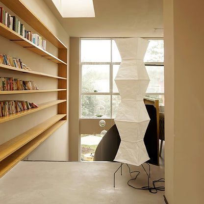 Warm White Paper Floor Lamp with Soft Lighting