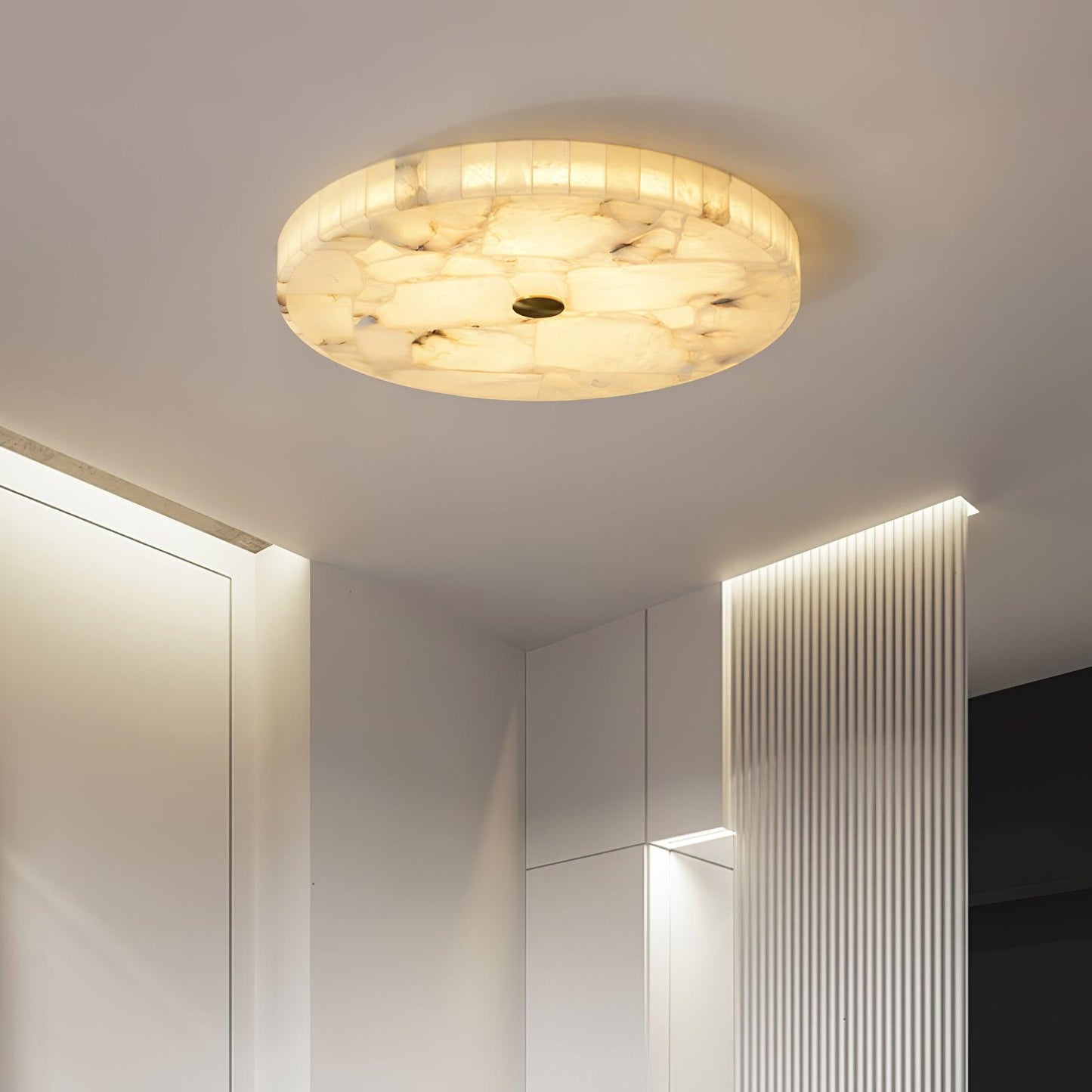 AlabasterGlow | Elegant LED Flush Mount Ceiling Light Fixture for Modern Homes 3