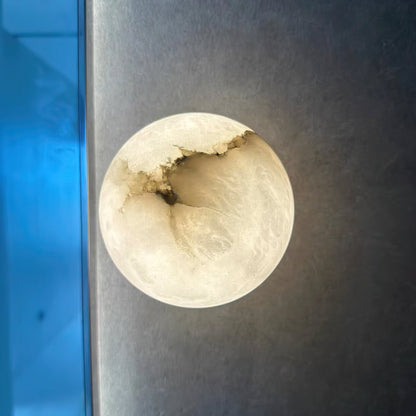 AlabasterGlow | Elegant Minimalist Alabaster Wall Sconce Lighting Fixture 4