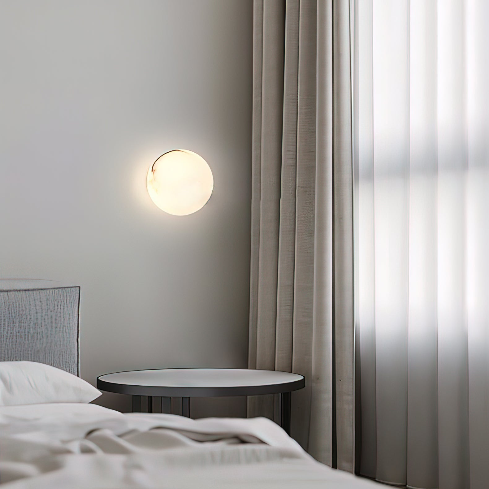 AlabasterGlow | Elegant Minimalist Alabaster Wall Sconce Lighting Fixture 8