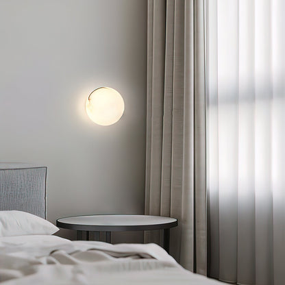 AlabasterGlow | Elegant Minimalist Alabaster Wall Sconce Lighting Fixture 8