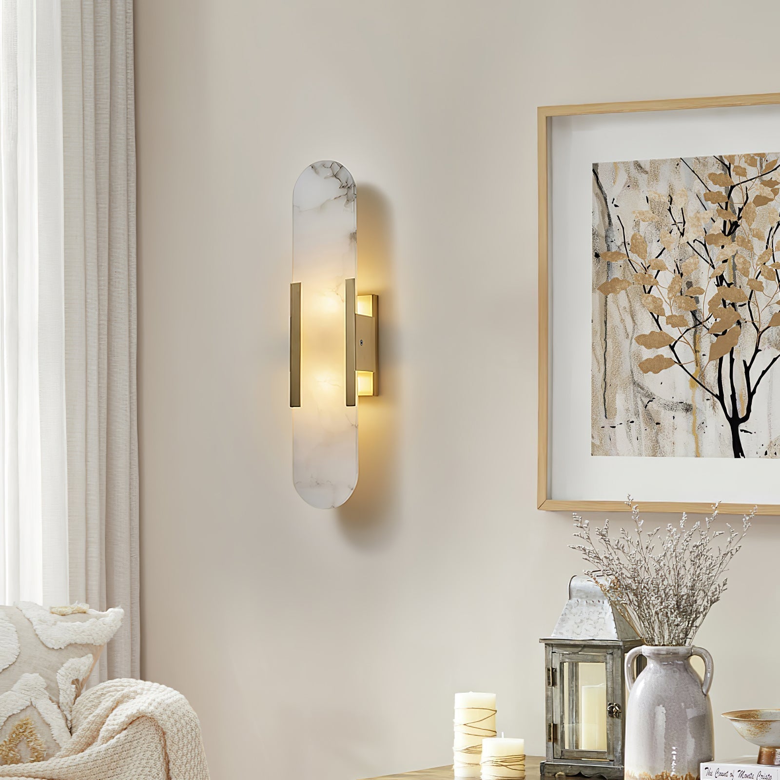 AlabasterGlow | Elegant Modern Alabaster Wall Sconce Lighting for Living Room 4