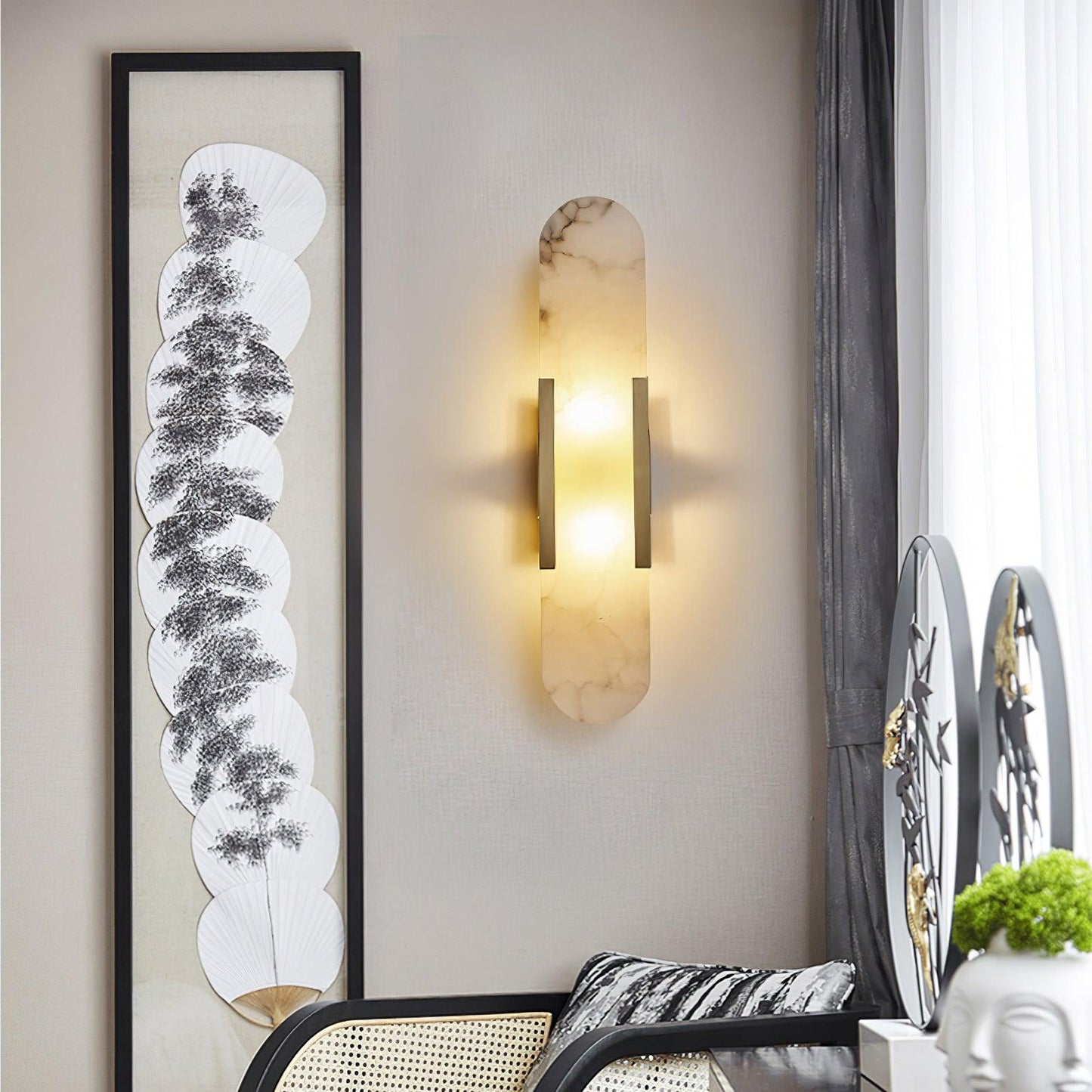 AlabasterGlow | Elegant Modern Alabaster Wall Sconce Lighting for Living Room 6