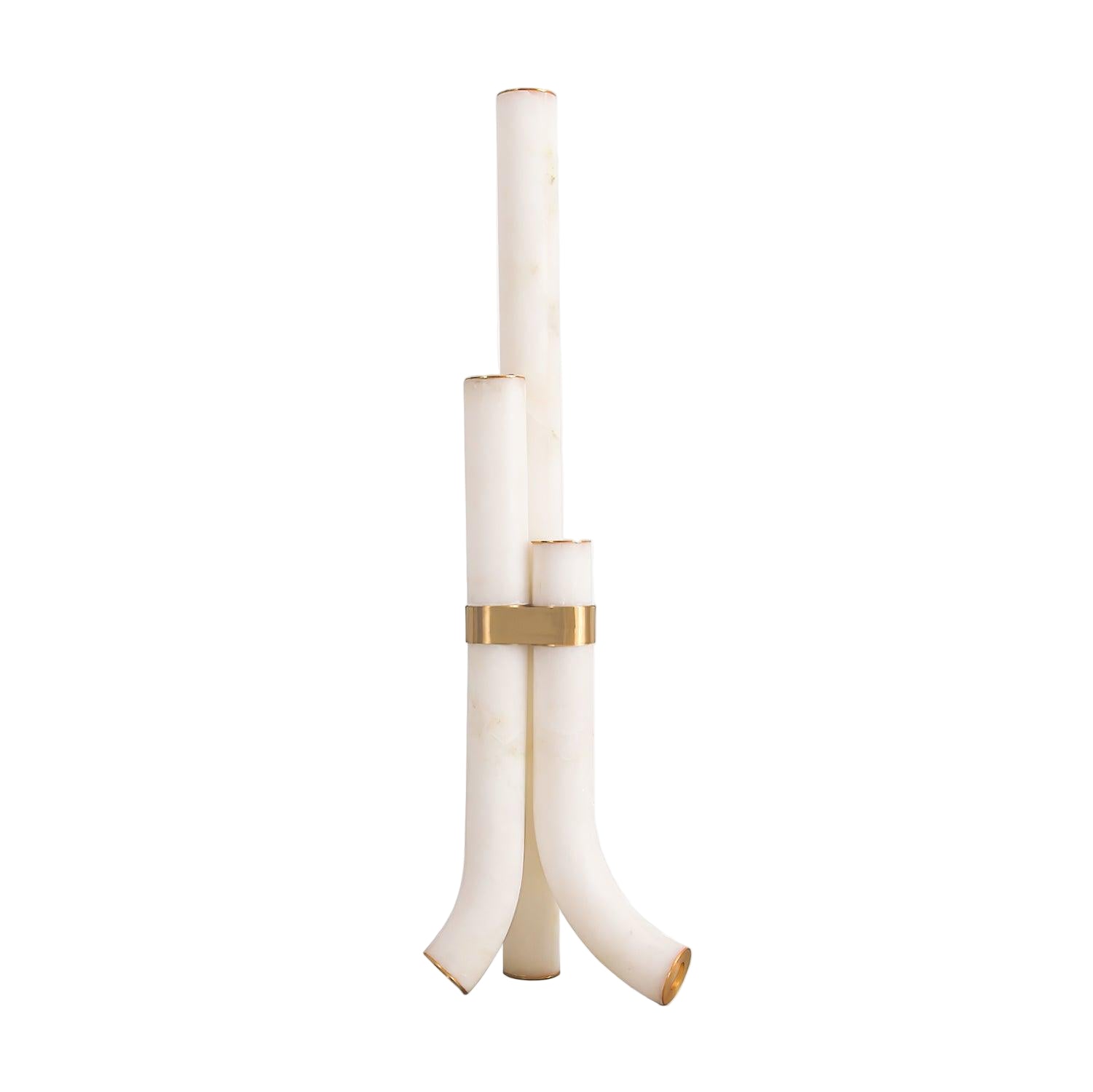 AlabasterGlow | Elegant Modern Triple Floor Lamp Design 1