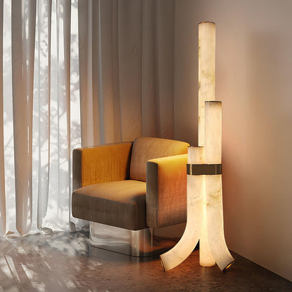 AlabasterGlow | Elegant Modern Triple Floor Lamp Design 2