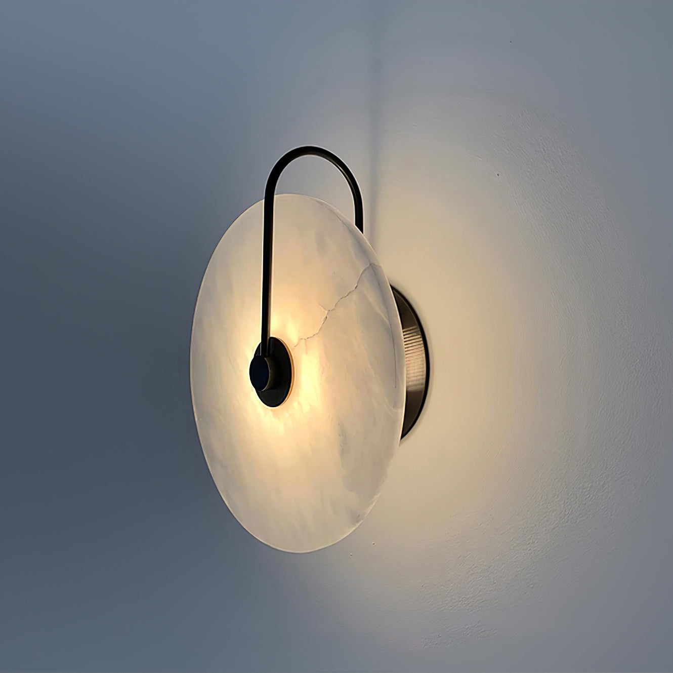 White LED Wall Light with Adjustable Black Arm