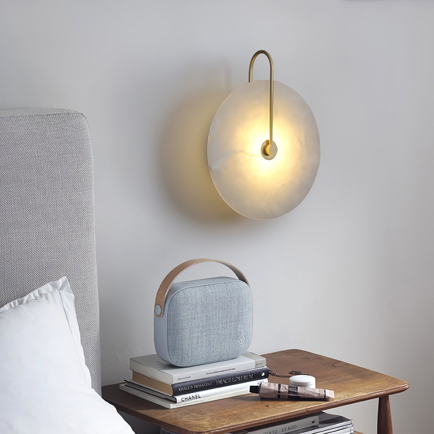 White LED Wall Light with Adjustable Black Arm