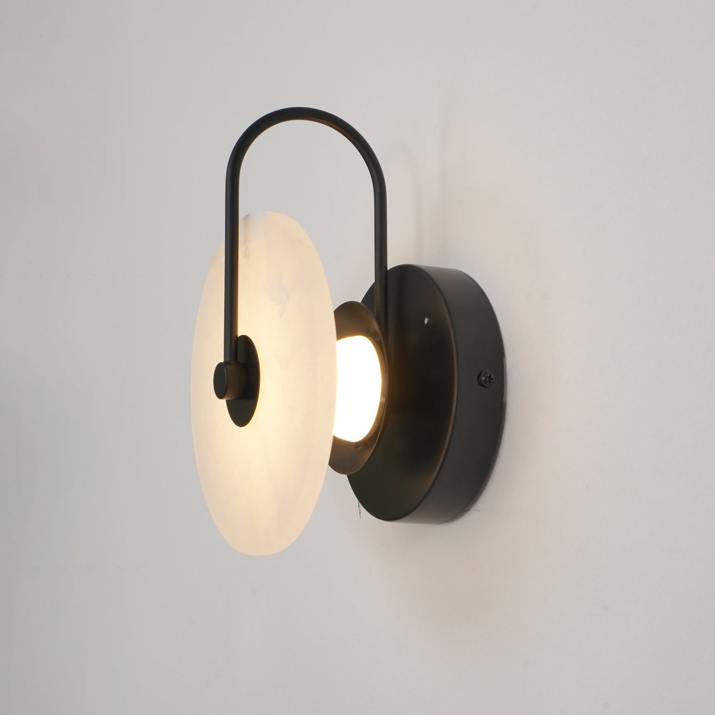 White LED Wall Light with Adjustable Black Arm