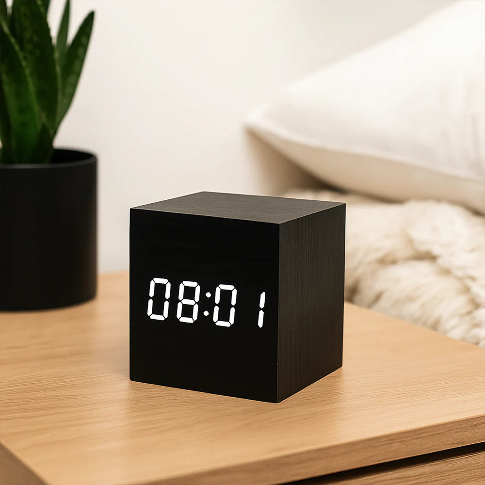 Compact LED Digital Square Clock - Lusomart